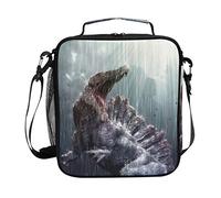 MONTOJ Cool Spinosaurus Dinosaur with Tropical Storm Thermal Cooler Lunch Bag Waterproof Ice Pack