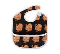 MONTOJ Cool Turkey Happy Thanksgiving Baby Girl Drool Bibs for Drooling and Teething Baby Boy Teething Bibs for 6-24 Months