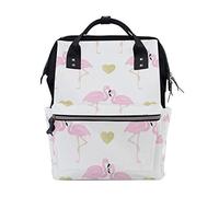 MONTOJ Couple Flamingos And Glitter Hearts Pattern canvas Travel bag Campus Backpack