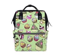MONTOJ Cup Cake Pattern Canvas Backpack Travel Campus Backpack