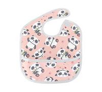MONTOJ Cute Baby Panda Baby Girl Drool Bibs for Drooling and Teething Baby Boy Teething Bibs for 6-24 Months