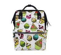 MONTOJ Cute Cake Pattern Canvas Backpack Travel Campus Backpack