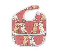 MONTOJ Cute Cats Pattern Baby Girl Drool Bibs for Drooling and Teething Baby Boy Teething Bibs for 6-24 Months