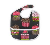 MONTOJ Cute Cupcake Pattern Baby Girl Drool Bibs for Drooling and Teething Baby Boy Teething Bibs for 6-24 Months