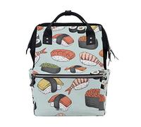 MONTOJ Cute Delicious Sushi Pattern canvas Travel bag Campus Backpack