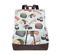 MONTOJ Cute Delicious Sushi Pattern leather Travel bag Campus Backpack