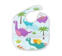 MONTOJ Cute Dinosaur and Plants Baby Girl Drool Bibs for Drooling and Teething Baby Boy Teething Bibs for 6-24 Months
