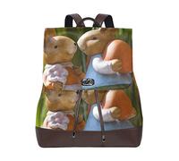 MONTOJ Cute Easter Bunny Egg leather Travel bag Campus Backpack