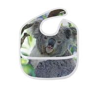 MONTOJ Cute Koala Baby Boy Baby Girl Teething Bibs Feeder Bib for 6-24 Months Waterproof, Washable