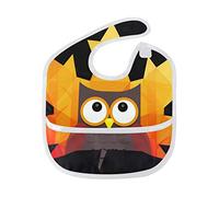 MONTOJ Cute Owl Painting Baby Boy Baby Girl Teething Bibs Feeder Bib for 6-24 Months Waterproof, Washable