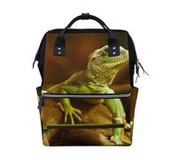MONTOJ Cute Small Green Lizard canvas Travel bag Campus Backpack