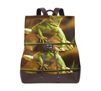 MONTOJ Cute Small Green Lizard leather Travel bag Campus Backpack