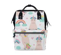MONTOJ Cute Unicorns Rainbow Patterns Canvas Backpack Travel Campus Backpack
