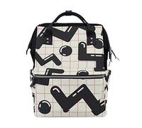 MONTOJ Freehand Fashion Scrawl Pattern canvas Travel bag Campus Backpack