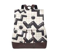 MONTOJ Freehand Fashion Scrawl Pattern leather Travel bag Campus Backpack