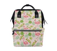 MONTOJ Fruity Flamingo Pink Pattern Canvas Backpack Travel Campus Backpack