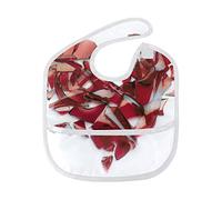MONTOJ Glass Fragments Heart Baby Boy Baby Girl Teething Bibs Feeder Bib for 6-24 Months Waterproof, Washable