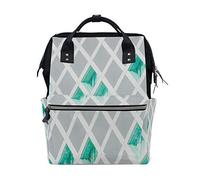 MONTOJ Green And Gray Diamond Shape Canvas Backpack Travel Campus Backpack