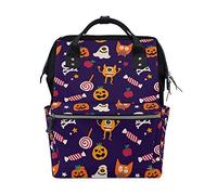 MONTOJ Halloween Pumpkin Candy Ghosts Canvas Backpack Travel Campus Backpack