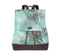 MONTOJ Hand Drawing Big Petal Flowers Pattern leather Travel bag Campus Backpack