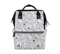 MONTOJ Hand Drawing Cute Happy Cats canvas Travel bag Campus Backpack