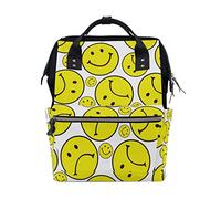 MONTOJ Happy Or Sad Faces Pattern Canvas Backpack Travel Campus Backpack