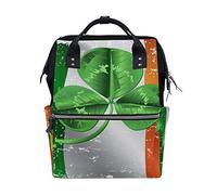 MONTOJ Irish Flag With Shamrock Canvas Backpack Travel Campus Backpack