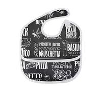 MONTOJ Italy Art Word Baby Boy Baby Girl Teething Bibs Feeder Bib for 6-24 Months Waterproof, Washable