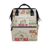MONTOJ Italy Gourmet Art Canvas Backpack Travel Campus Backpack