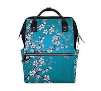 MONTOJ Japanese Sakura Flowers Cherry Blossom Canvas Backpack Travel Campus Backpack