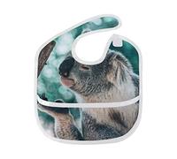 MONTOJ Koala On The Branch Baby Boy Baby Girl Teething Bibs Feeder Bib for 6-24 Months Waterproof, Washable