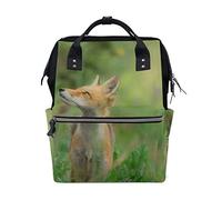 MONTOJ Little Fox In Spring Pattern Canvas Backpack Travel Campus Backpack