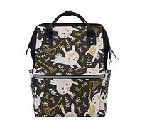 MONTOJ Lovely Rabbit Seamless Canvas Backpack Travel Campus Backpack