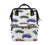 MONTOJ Painted Cars Canvas Backpack Travel Campus Backpack
