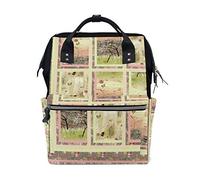 MONTOJ Peach Quilt Pattern Canvas Backpack Travel Campus Backpack
