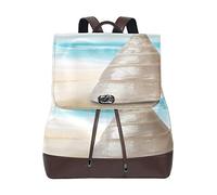 MONTOJ Pearl Sea Snail Pattern leather Travel bag Campus Backpack