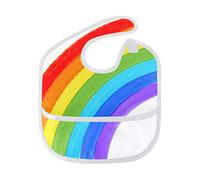 MONTOJ Rainbow Brush Baby Boy Baby Girl Teething Bibs Feeder Bib for 6-24 Months Waterproof, Washable