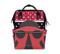 MONTOJ Red And Black Stripe Speckle Ladybirds Canvas Backpack Travel Campus Backpack