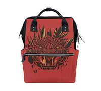 MONTOJ Red Fierce Leopard Face canvas Travel bag Campus Backpack