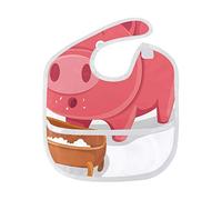MONTOJ Red Pig Eating Painting Baby Boy Baby Girl Teething Bibs Feeder Bib for 6-24 Months Waterproof, Washable