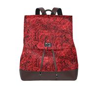 MONTOJ Red Rose Pattern leather Travel bag Campus Backpack