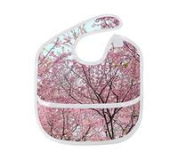 MONTOJ Sakura Baby Boy Baby Girl Teething Bibs Feeder Bib for 6-24 Months Waterproof, Washable