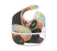 MONTOJ Smarty Panda Baby Boy Baby Girl Teething Bibs Feeder Bib for 6-24 Months Waterproof, Washable