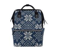 MONTOJ Snowflake Knitting Texture Pattern canvas Travel bag Campus Backpack