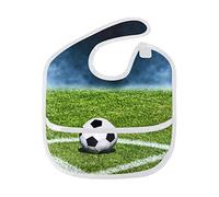 MONTOJ Soccer Field Corner Football Baby Boy Baby Girl Teething Bibs Feeder Bib for 6-24 Months Waterproof, Washable