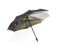 MONTOJ Special Steam Train And Railway Landscape Sun&Rain?Umbrella UV?Protection