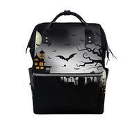 MONTOJ Spooky Halloween Background Canvas Backpack Travel Campus Backpack