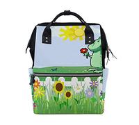 MONTOJ Spring Dinosaur Canvas Backpack Travel Campus Backpack