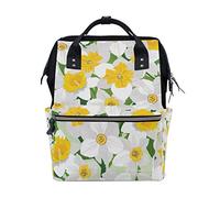 MONTOJ Spring Floral Pattern Canvas Backpack Travel Campus Backpack