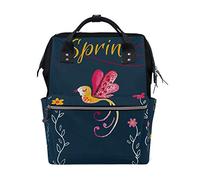 MONTOJ Spring Flowers And Birds Canvas Backpack Travel Campus Backpack
